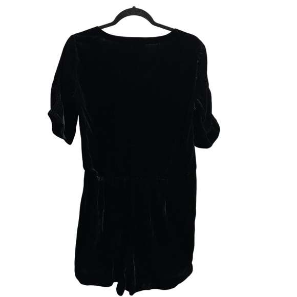 LOFT black velvet crossover neck v neck romper 4 - Picture 11 of 14